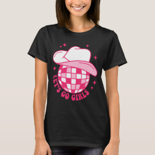 Cowboy Pet Disco Ball Let's Go Meisjes Western Cow T-shirt
