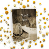 Cowboy Pet en Barn Wood Country Weddenschap Dank j Briefkaart