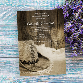 Cowboy Pet en Barn Wood Wedding Rehearsal Dinner Kaart