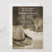 Cowboy Pet en Barn Wood Western Engagement Party Kaart (Voorkant)