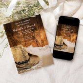 Cowboy Pet en Barn Wood Western Engagement Party Kaart