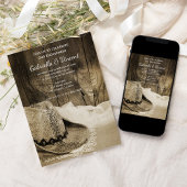 Cowboy Pet en Barn Wood Western Engagement Party Kaart