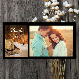 Cowboy Pet en Barn Wood Western Weddenschap Dank j Bedankkaart