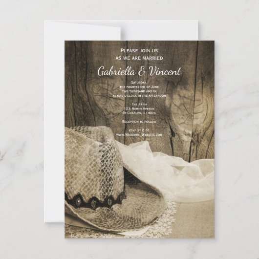 Cowboy Pet en Barn Wood Western Wedding Magnetische Uitnodiging (Voorkant)