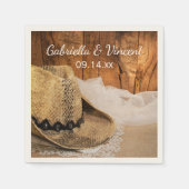 Cowboy Pet en Barn Wood Western Wedding Servet (Voorkant)