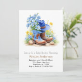 Cowboy Pet en Boots Baby shower Kaart (Staand voorkant)