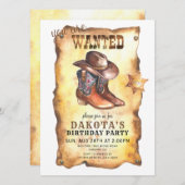 Cowboy Pet en Boots Birthday Kaart (Voorkant / Achterkant)