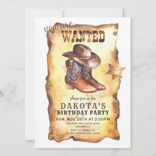 Cowboy Pet en Boots Birthday Kaart (Voorkant)