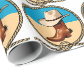 Cowboy Pet en Boots Cadeaupapier (Rol Hoek)