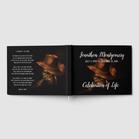 Cowboy Pet en Boots Celebration of Life Gastenboek (Volledig)