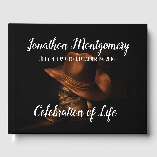 Cowboy Pet en Boots Celebration of Life Gastenboek (Voorkant)