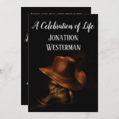 Cowboy Pet en Boots Celebration of Life Kaart (Voorkant / Achterkant)