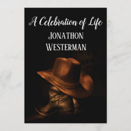 Cowboy Pet en Boots Celebration of Life Kaart