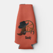 Cowboy Pet en Boots gepersonaliseerd Flesjeskoeler (Voorkant)