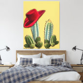 Cowboy Pet en Cactus Canvas Afdruk (Insitu (Slaapkamer))