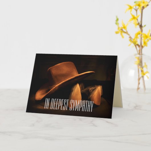 Cowboy Pet en laarzen condoleren Kaart (Gele Bloem)