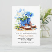 Cowboy Pet en laarzen Heerlijk Baby shower Kaart (Staand voorkant)