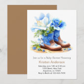 Cowboy Pet en laarzen Heerlijk Baby shower Kaart (Voorkant / Achterkant)