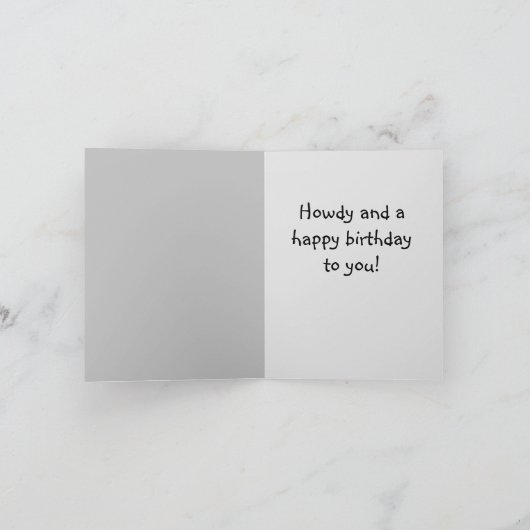 Cowboy pet en oude tin emaille koffiepot verjaarda kaart (Binnen)