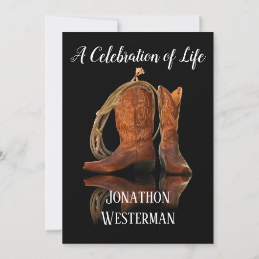 Cowboy Pet en Rope Celebration of Life  Kaart (Voorkant)