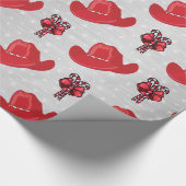 Cowboy-Pet en snoeprietjes op zilveren kerst Cadeaupapier (Hoek)