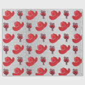 Cowboy-Pet en snoeprietjes op zilveren kerst Cadeaupapier (Vlak)