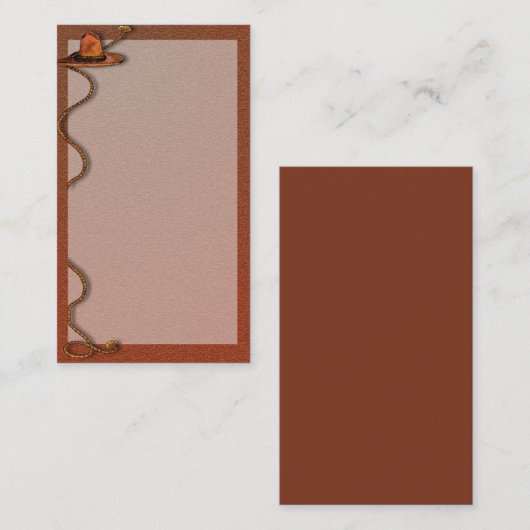 Cowboy Pet en Touw  Visitekaartje (Voorkant / Achterkant)