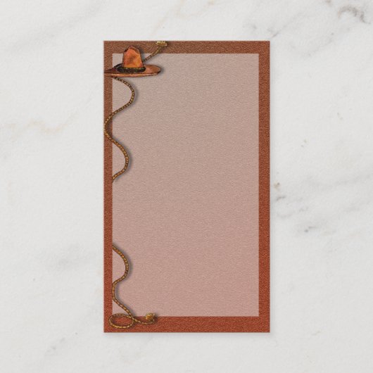 Cowboy Pet en Touw  Visitekaartje (Voorkant)