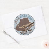 Cowboy Pet en Touw Western Baby shower Ronde Sticker (Envelop)