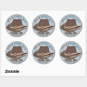 Cowboy Pet en Touw Western Baby shower Ronde Sticker (Vel)