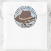 Cowboy Pet en Touw Western Baby shower Ronde Sticker (Tas)