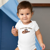 Cowboy Pet First Rodeo Birthday Baby Bodysuit