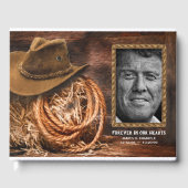 Cowboy Pet Foto Begrafenismonument Gastenboek (Voorkant)