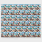 Cowboy Pet, gitaar en laarzen in het strand Cadeaupapier (Vlak)