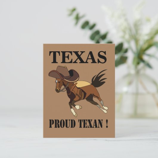 Cowboy Pet Horse Proud Texan Briefkaart (Staand voorkant)