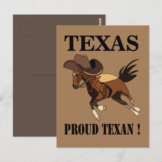 Cowboy Pet Horse Proud Texan Briefkaart (Voorkant / Achterkant)