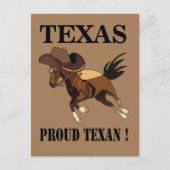 Cowboy Pet Horse Proud Texan Briefkaart (Voorkant)