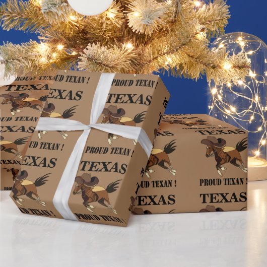 Cowboy Pet Horse Proud Texan Cadeaupapier (Feestdagen)