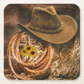Cowboy Pet Kartonnen Onderzetters (Voorkant)