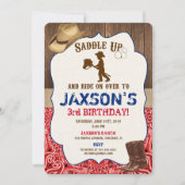 Cowboy pet laarzen rustige jongen verjaart kaart (Voorkant)