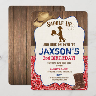 Cowboy pet laarzen rustige jongen verjaart kaart