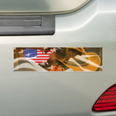 Cowboy Pet Lasso American Flag Sunrays Bumpersticker (Op auto)