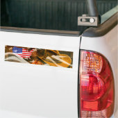 Cowboy Pet Lasso American Flag Sunrays Bumpersticker (Op Truck)