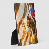 Cowboy Pet Lasso American Flag Sunrays Fotoplaat (Zijkant)