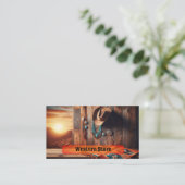 Cowboy Pet met zuidwestelijke deken en sieraden Visitekaartje (Staand voorkant)