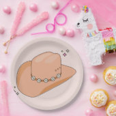 Cowboy Pet Neutral Beige Papieren Bordje (Feest)