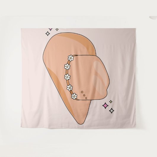 Cowboy Pet Neutral Beige Wandkleed (Voorkant (horizontaal))