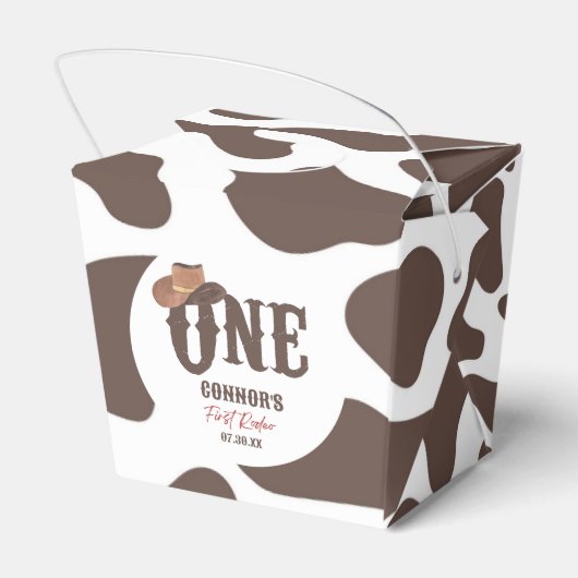 Cowboy Pet ONE Eerste Rodeo 1e Verjaardagsfeest Bedankdoosjes (Achterkant)