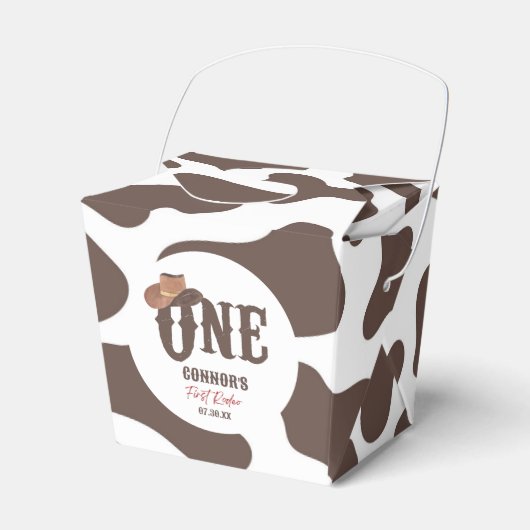 Cowboy Pet ONE Eerste Rodeo 1e Verjaardagsfeest Bedankdoosjes (Voorkant Zijde)