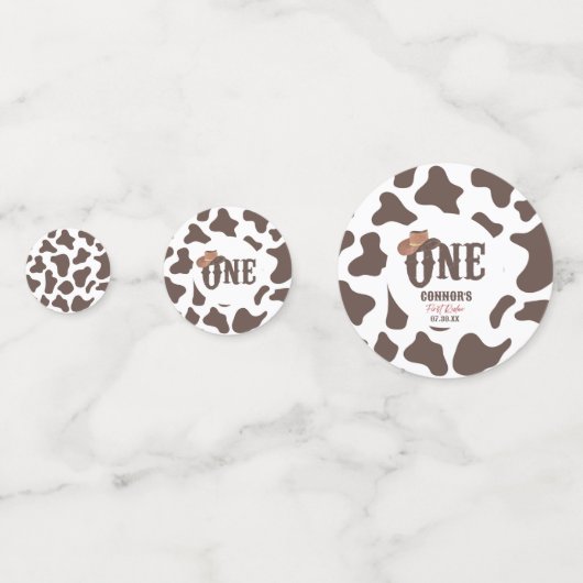 Cowboy Pet ONE Eerste Rodeo 1e Verjaardagsfeest Confetti (Voorkanten)